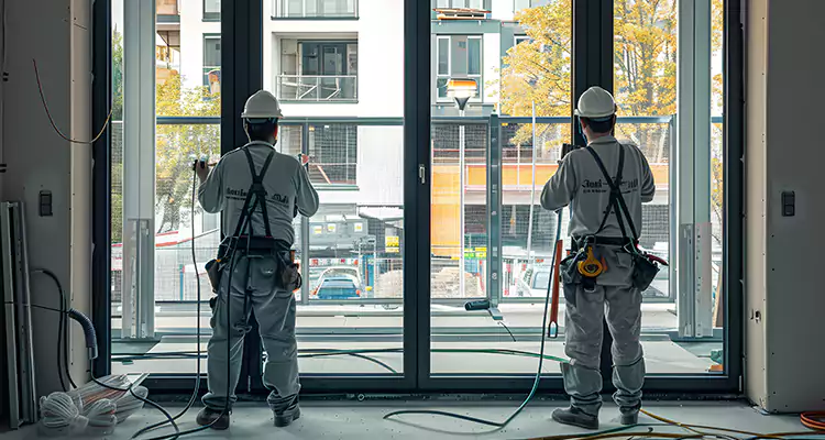 Patio Door Glass Replacement with Built-In Blinds in Land O' Lakes, FL